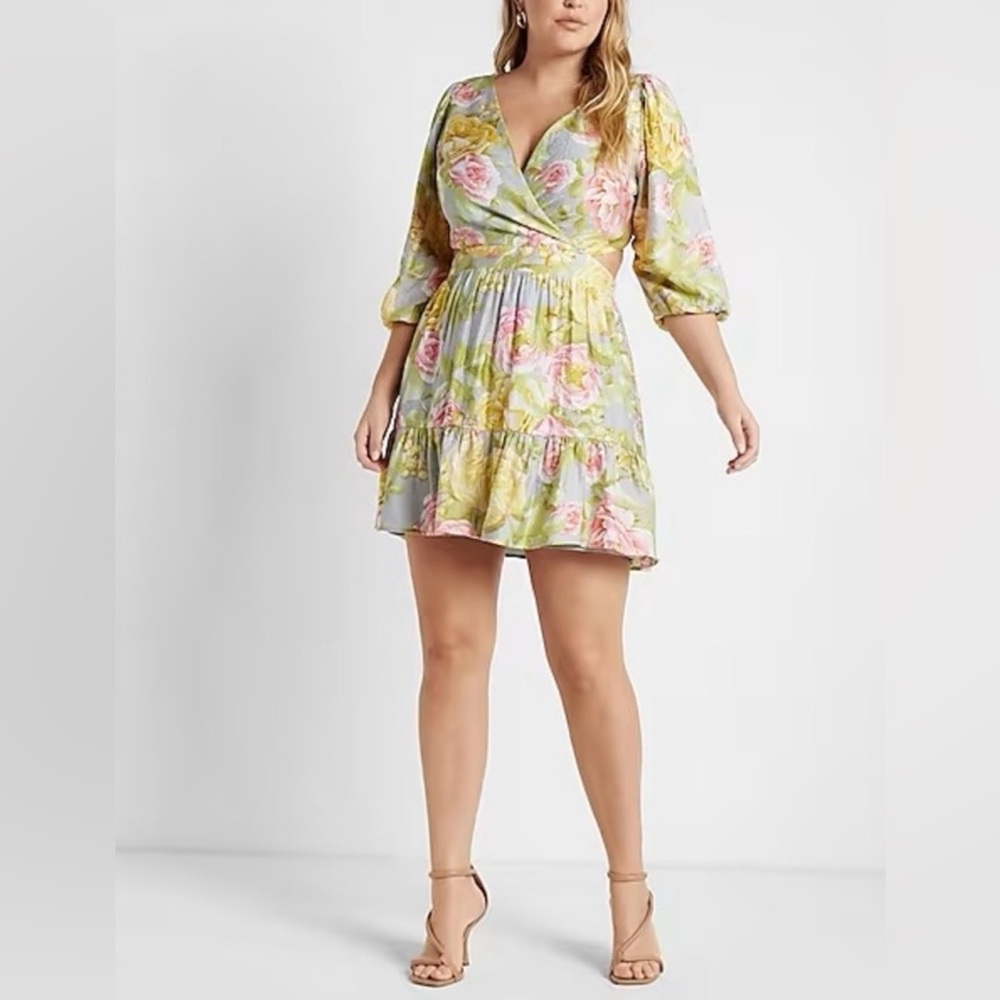 Express Floral Wrap Dress